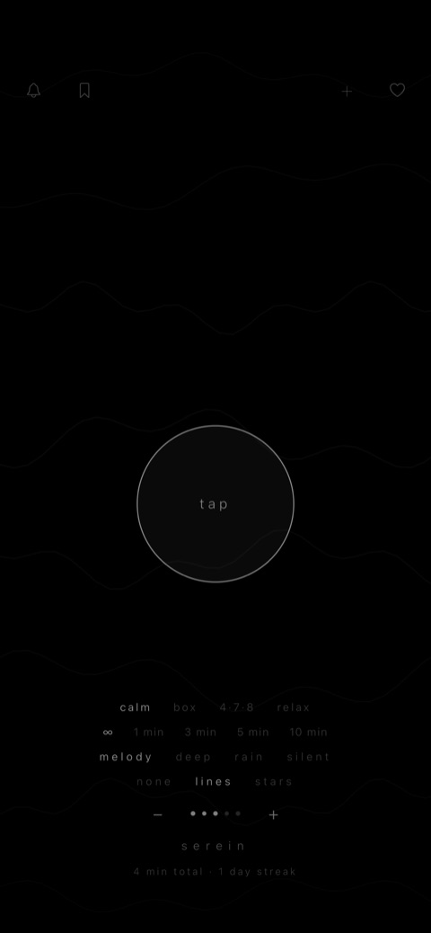 Home — tap the circle